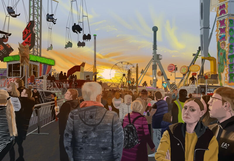 HULL FAIR The largest in Europe, full on and captured with a beautiful sunset 👉🏻 Enquire