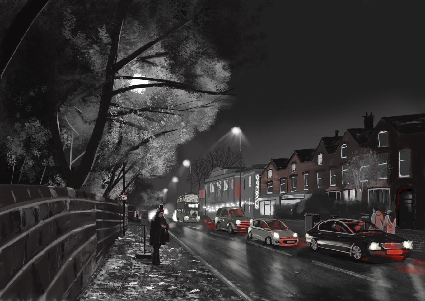 HEADINGLEY Inspired by John Atkinson Grimshaw and Andrew Edwards. Original A2 is for sale £300.