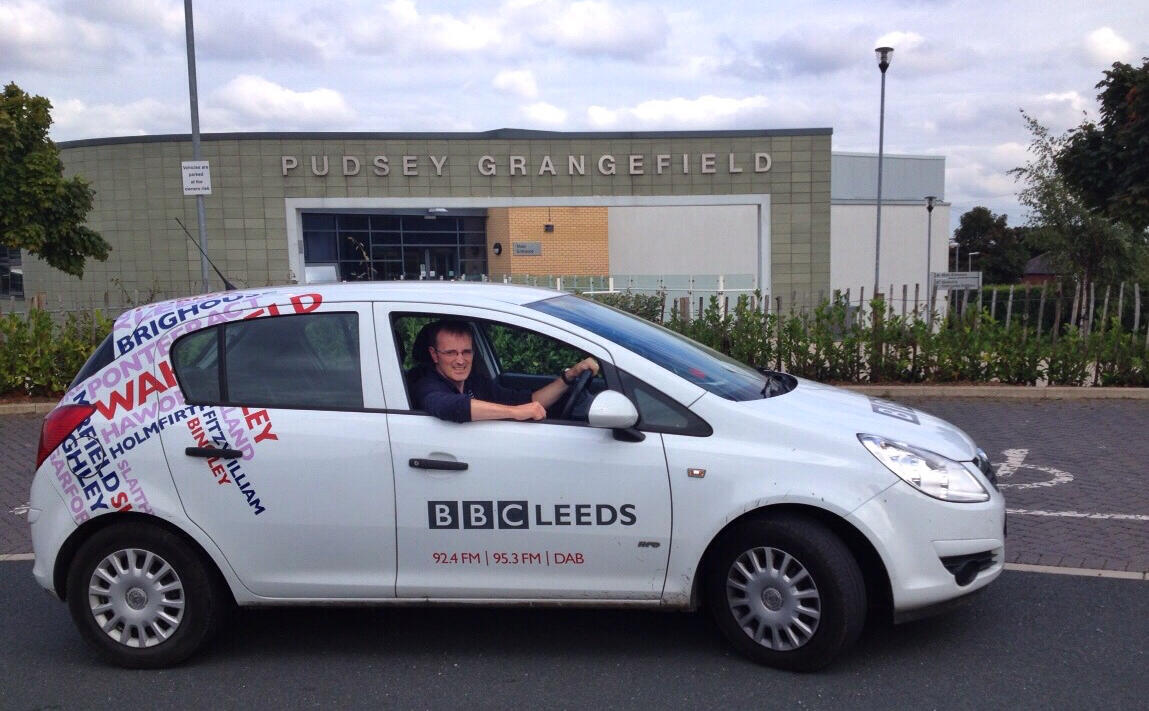 Daragh Corcoran BBC Car Daragh Corcoran driving BBC car journalism